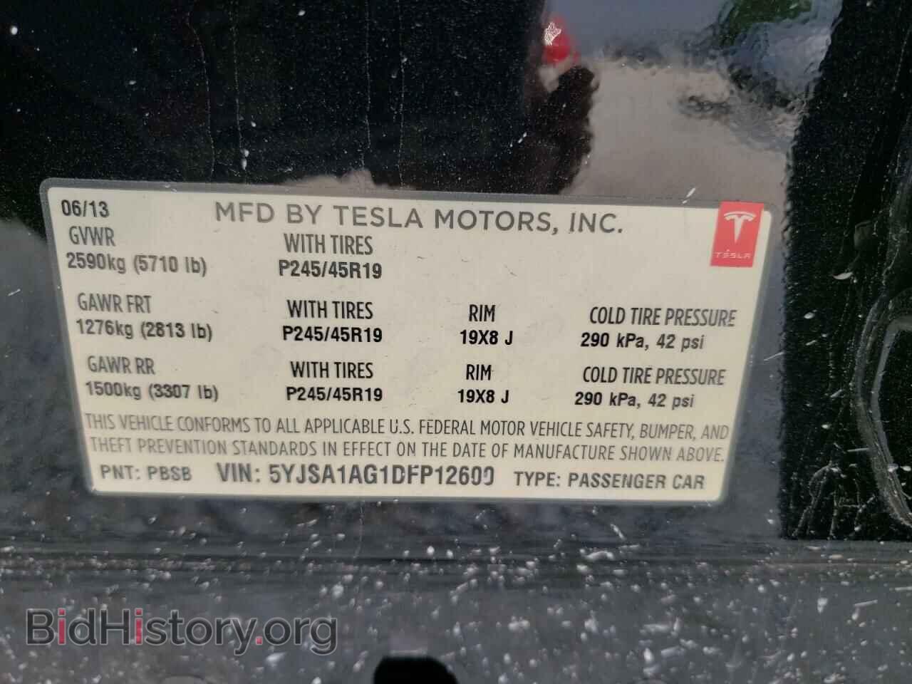 2013 TESLA MODEL S - VIN: 5YJSA1AG1DFP12600 - Photo 10