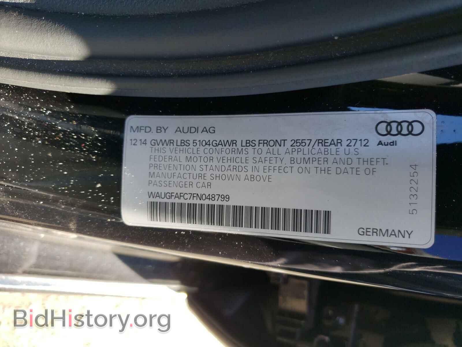 2015 AUDI A6 - VIN: WAUGFAFC7FN048799 - Фото 10
