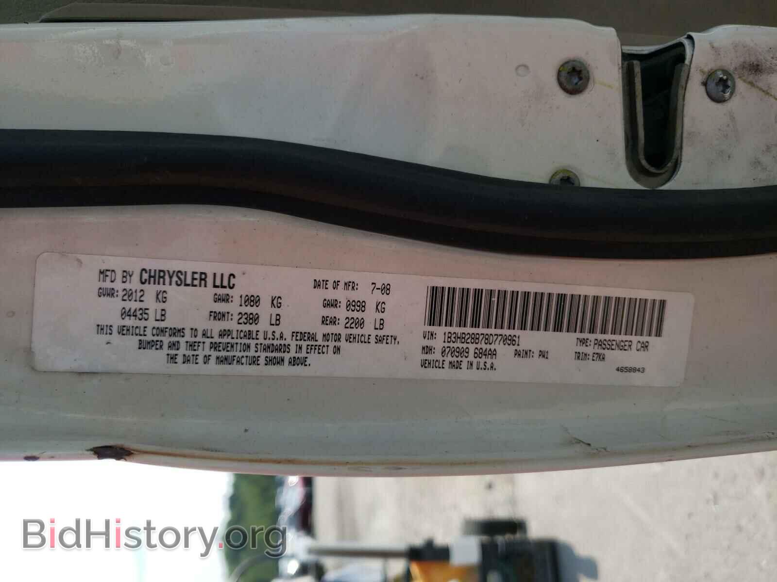 2008 DODGE CALIBER - VIN: 1B3HB28B78D770961 - Фото 10