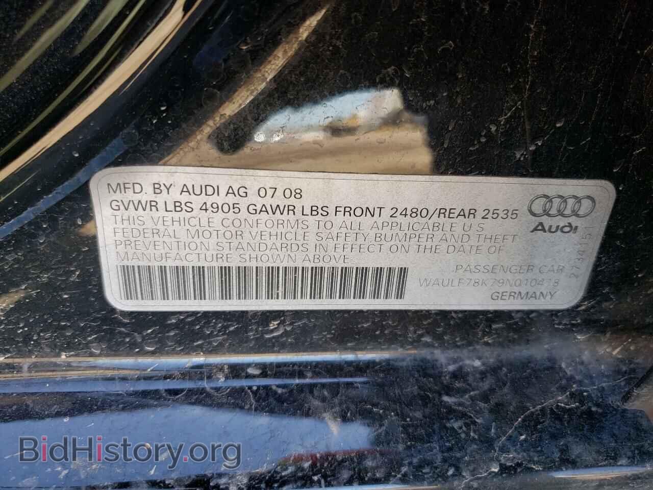 2009 AUDI A4 - VIN: WAULF78K79N010418 - Фото 10