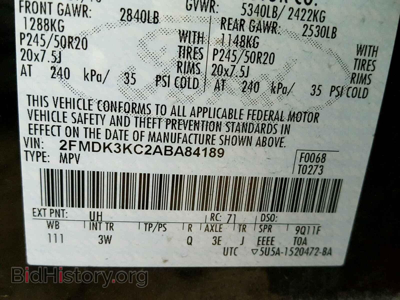 2010 FORD EDGE - VIN: 2FMDK3KC2ABA84189 - Photo 10