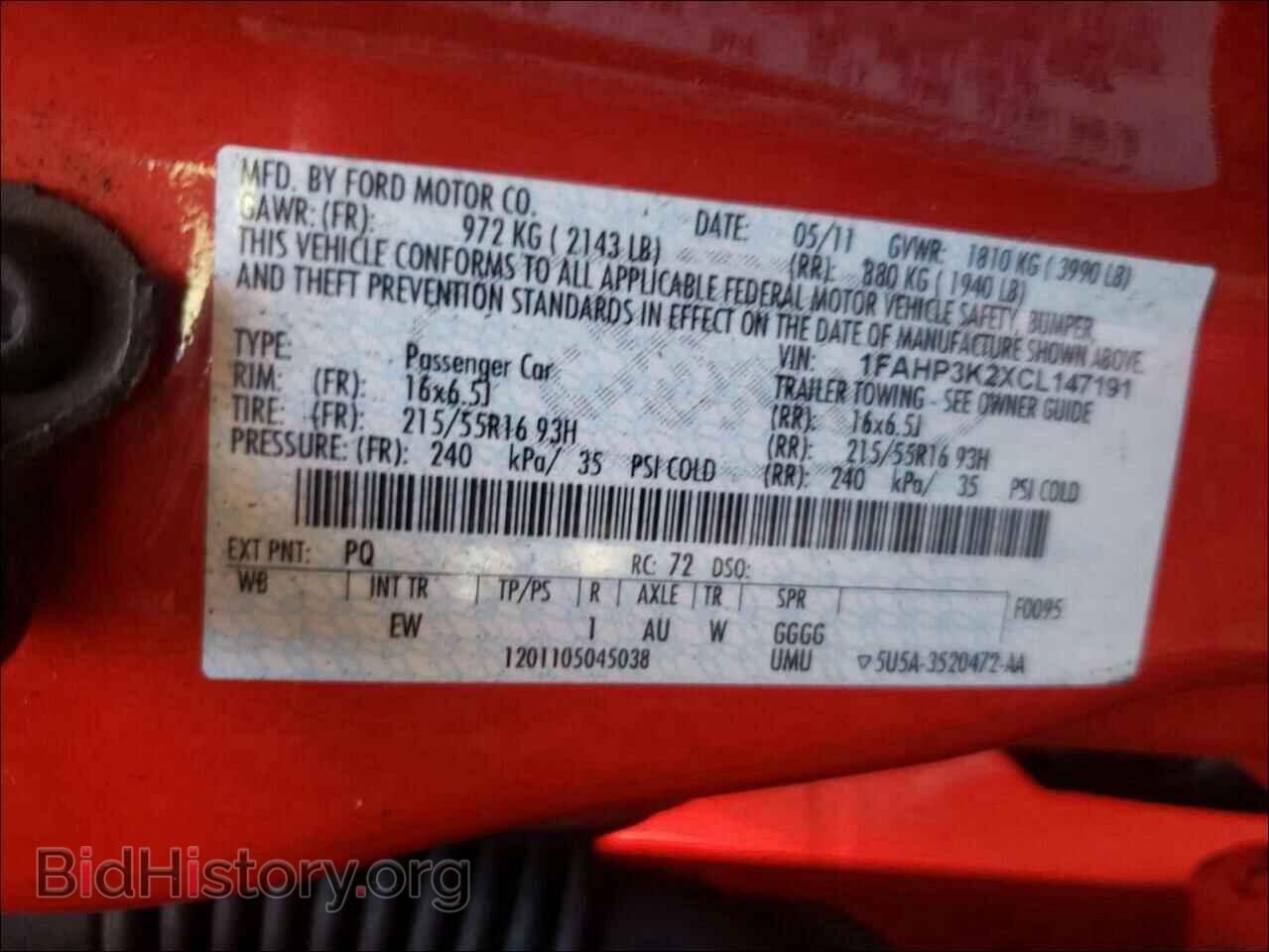 2012 FORD FOCUS - VIN: 1FAHP3K2XCL147191 - Photo 10