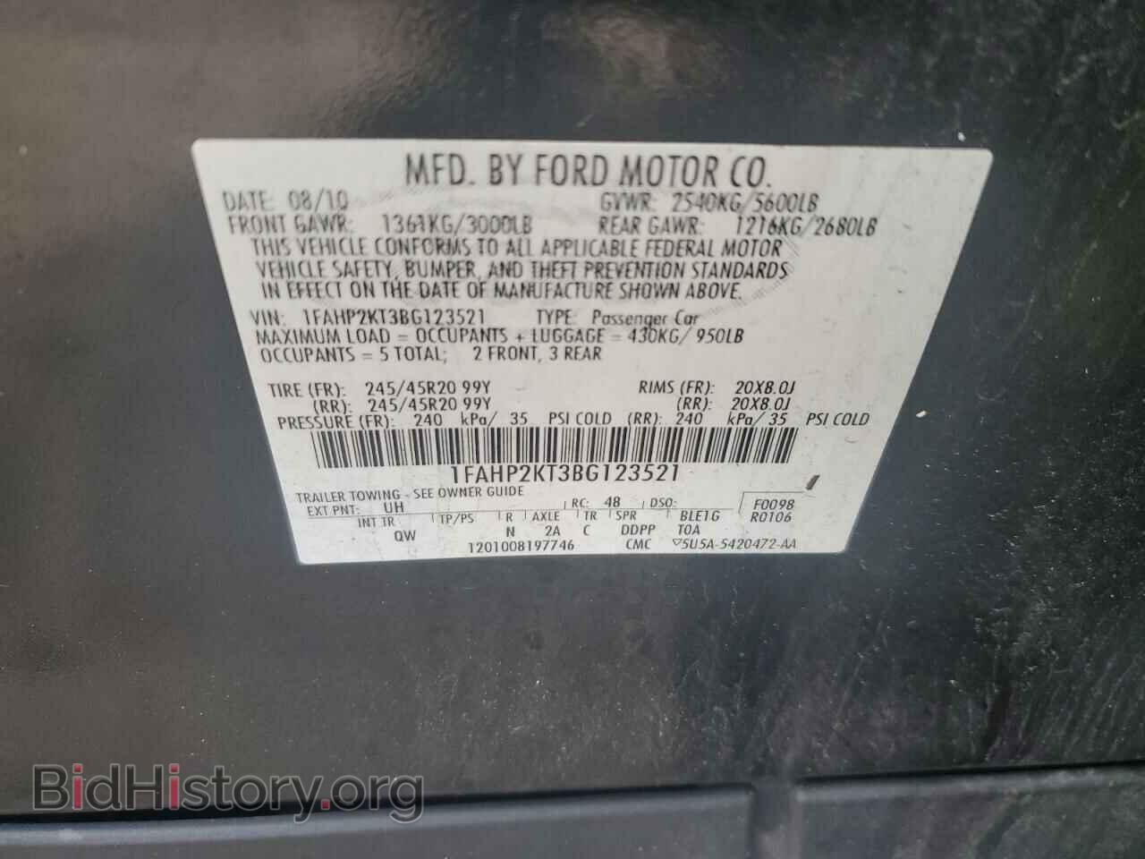 2011 FORD TAURUS - VIN: 1FAHP2KT3BG123521 - Photo 12