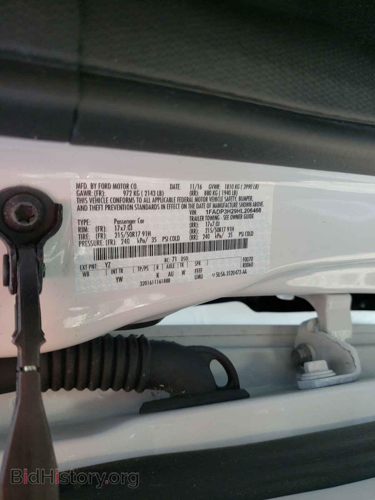 2017 FORD FOCUS - VIN: 1FADP3H29HL206468 - Фото 10
