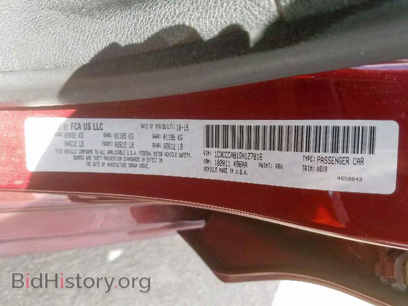 2016 CHRYSLER 200 - VIN: 1C3CCCAB1GN127816 - Photo 10