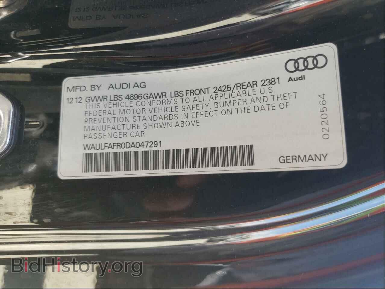 2013 AUDI A5 - VIN: WAULFAFR0DA047291 - Фото 10
