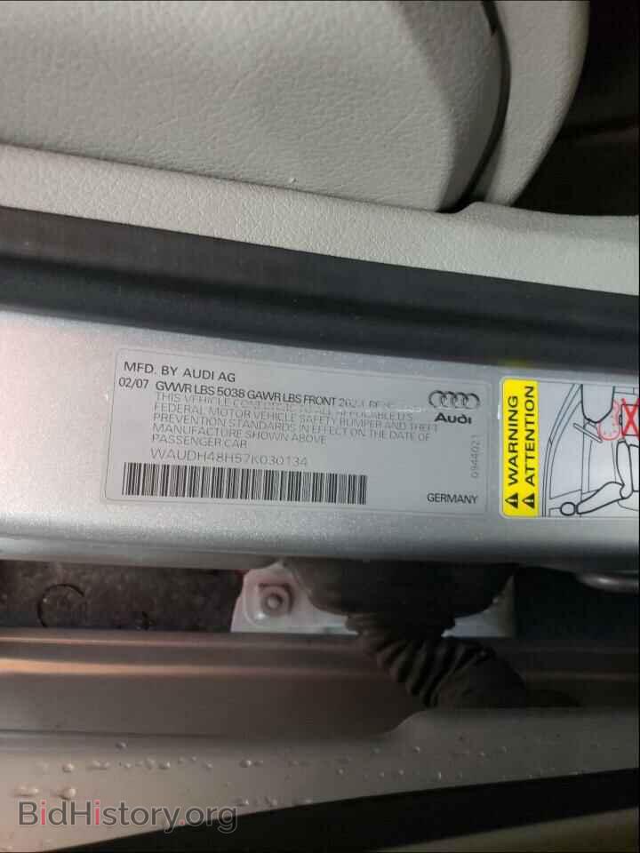 2007 AUDI A4 - VIN: WAUDH48H57K030134 - Фото 10