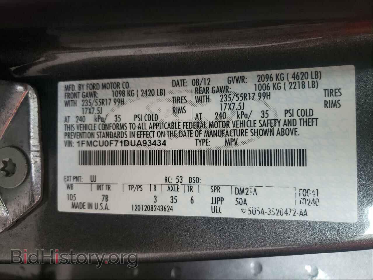 2013 FORD ESCAPE - VIN: 1FMCU0F71DUA93434 - Photo 10