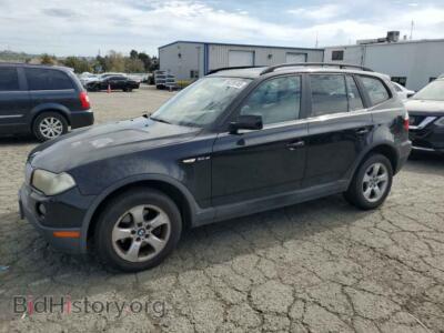 2007 BMW X3 3.0SI, черный — VIN WBXPC93447WF20174, Copart
