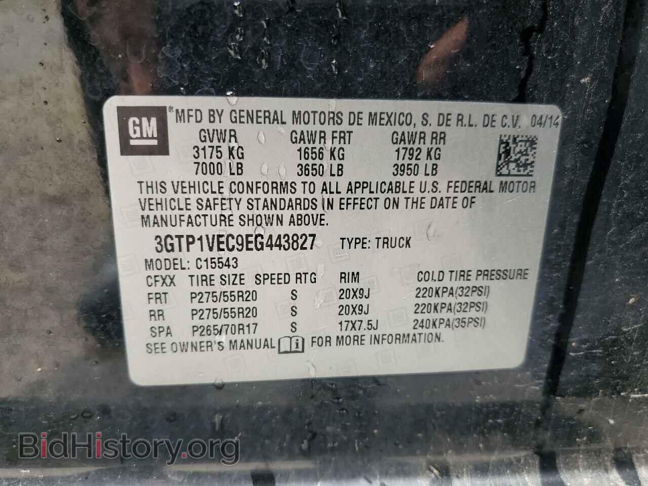 2014 GMC SIERRA - VIN: 3GTP1VEC9EG443827 - Photo 13