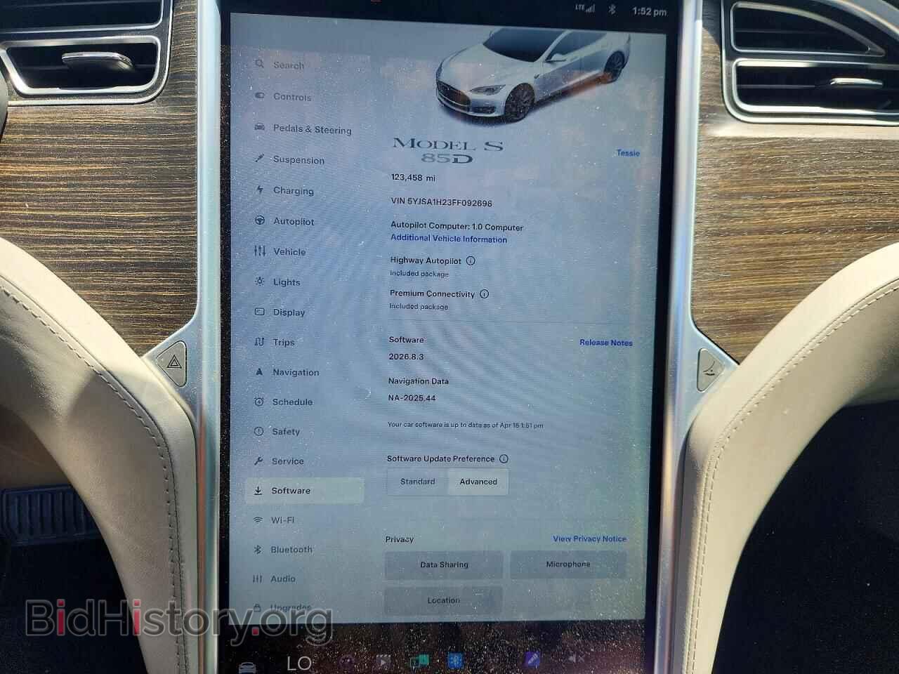 2015 TESLA MODEL S - VIN: 5YJSA1H23FF092698 - Фото 9