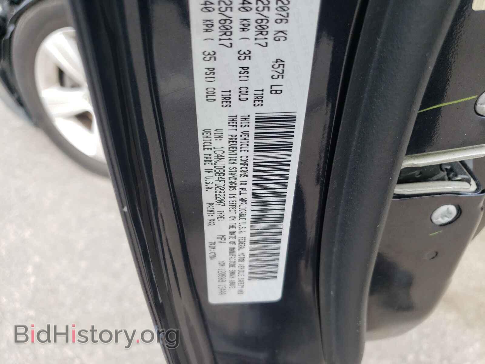 2015 JEEP COMPASS - VIN: 1C4NJDBB4FD232207 - Фото 10
