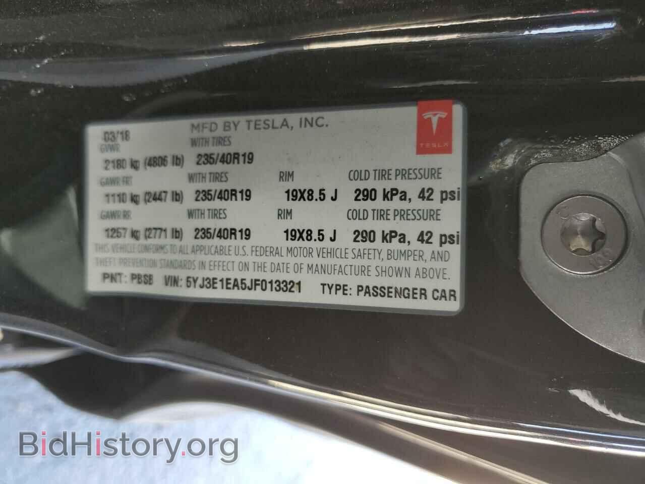 2018 TESLA MODEL 3 - VIN: 5YJ3E1EA5JF013321 - Photo 14