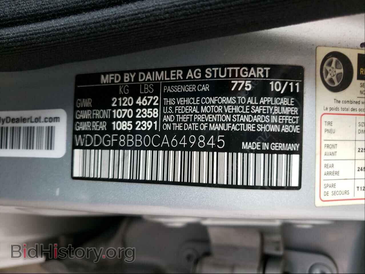 2012 MERCEDES-BENZ C-CLASS - VIN: WDDGF8BB0CA649845 - Фото 10