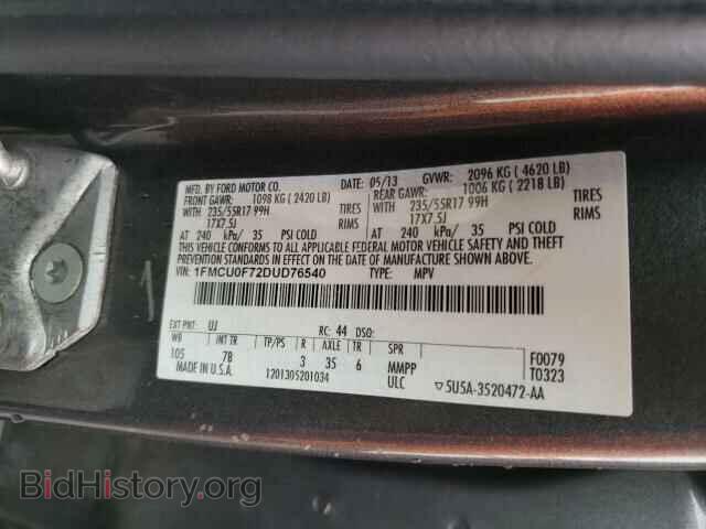 2013 FORD ESCAPE - VIN: 1FMCU0F72DUD76540 - Фото 10