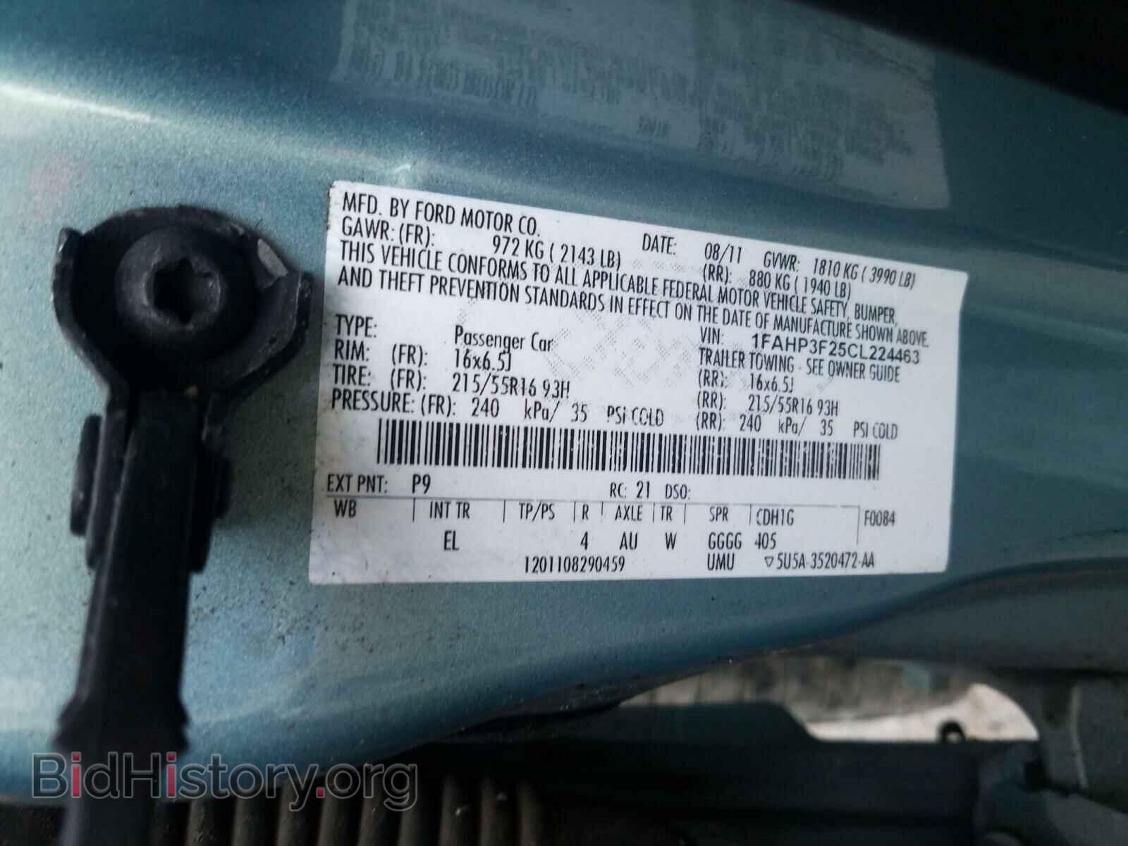 2012 FORD FOCUS - VIN: 1FAHP3F25CL224463 - Фото 10