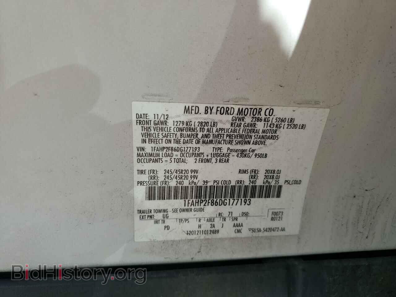 2013 FORD TAURUS - VIN: 1FAHP2F86DG177193 - Photo 12