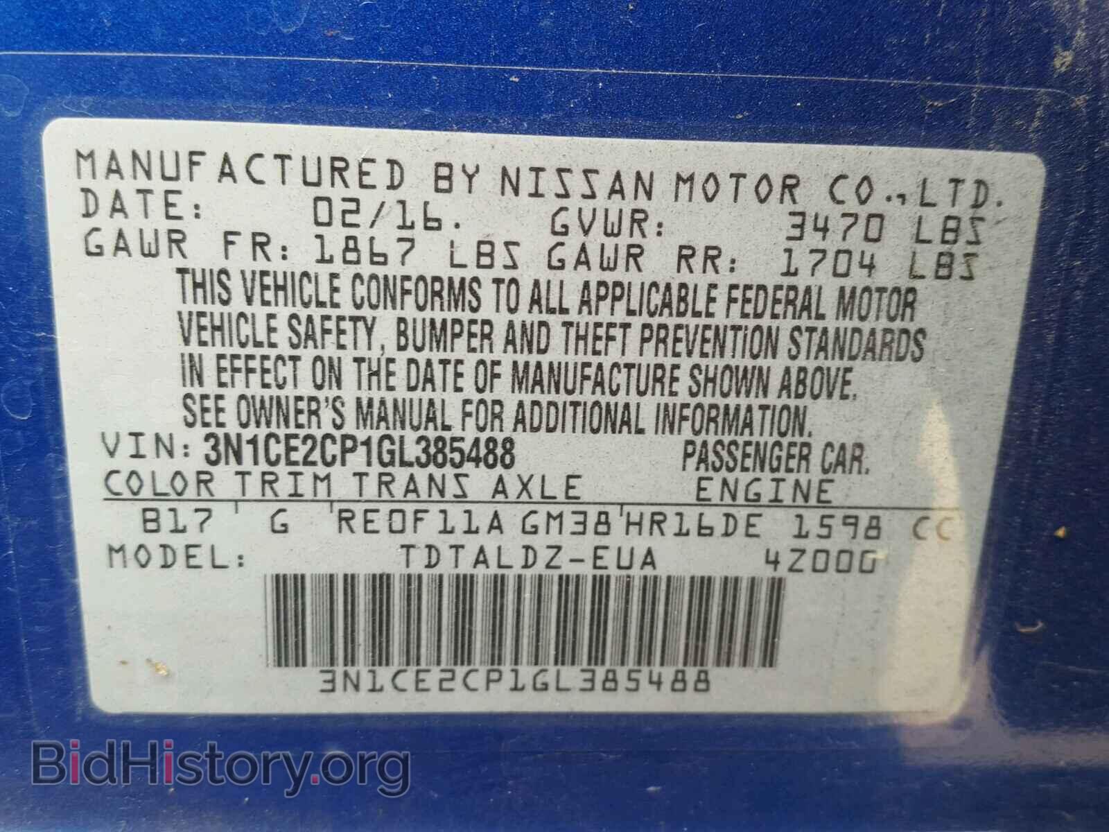 2016 NISSAN VERSA - VIN: 3N1CE2CP1GL385488 - Photo 10