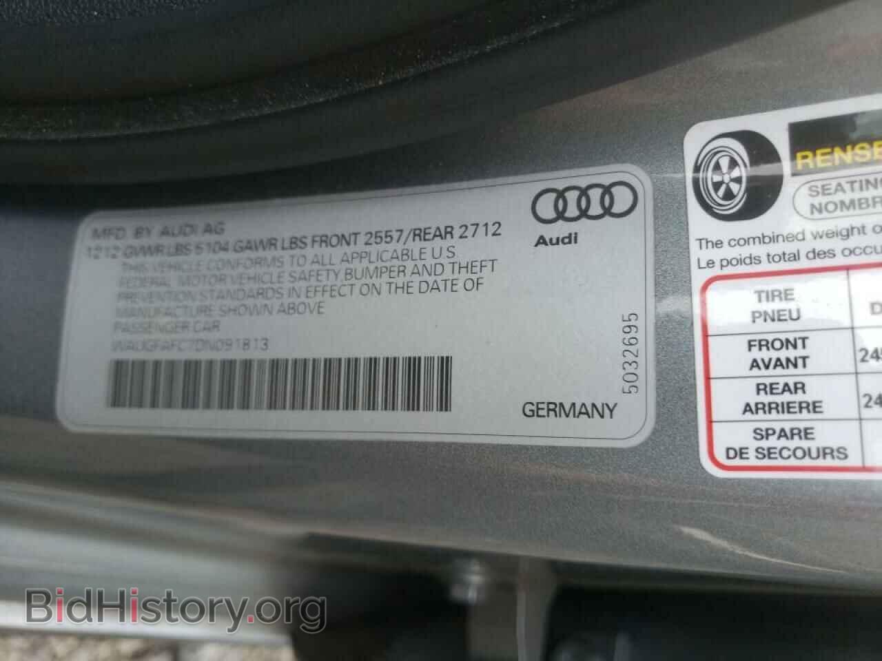 2013 AUDI A6 - VIN: WAUGFAFC7DN091813 - Фото 10