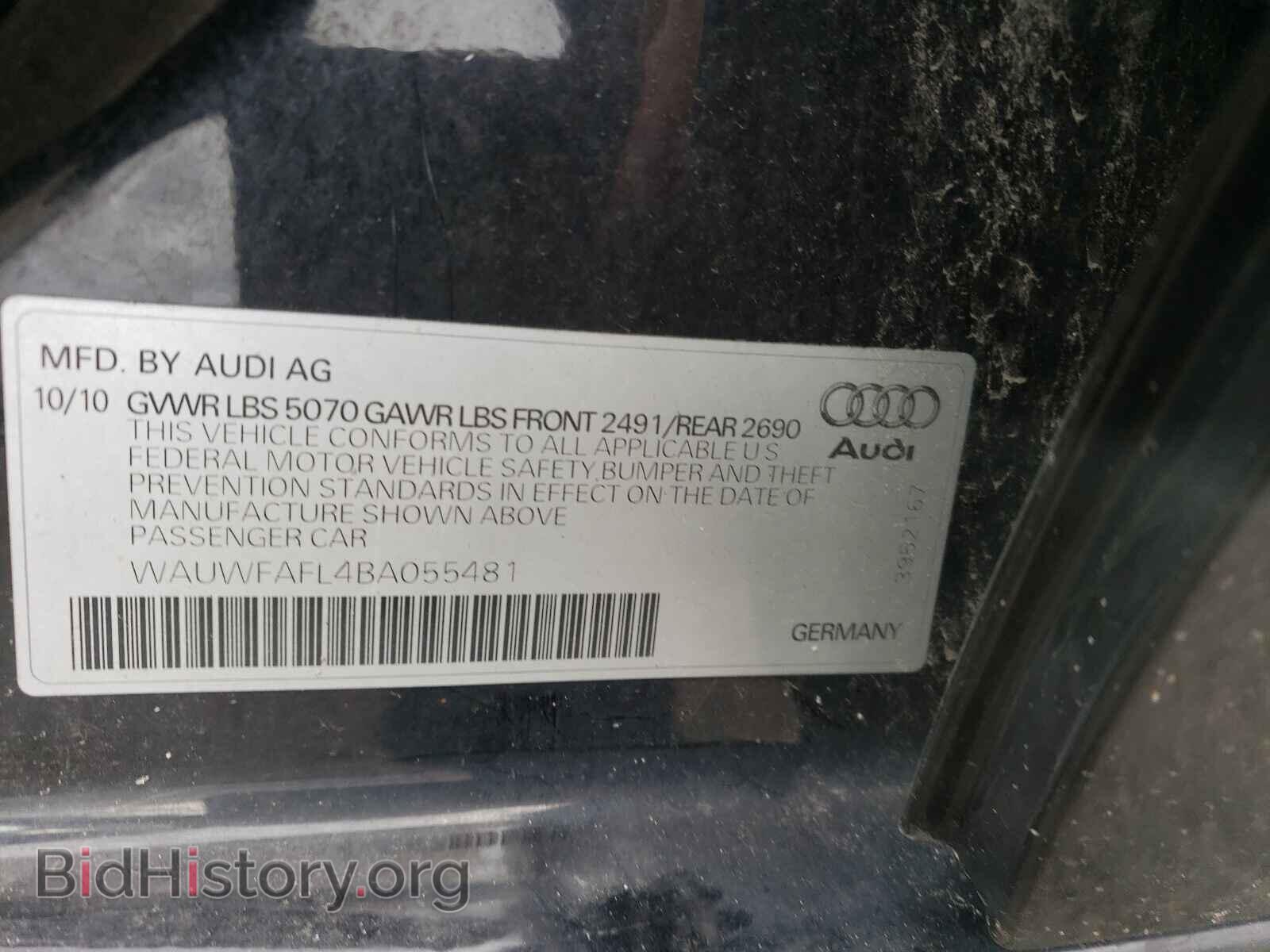 2011 AUDI A4 - VIN: WAUWFAFL4BA055481 - Фото 10