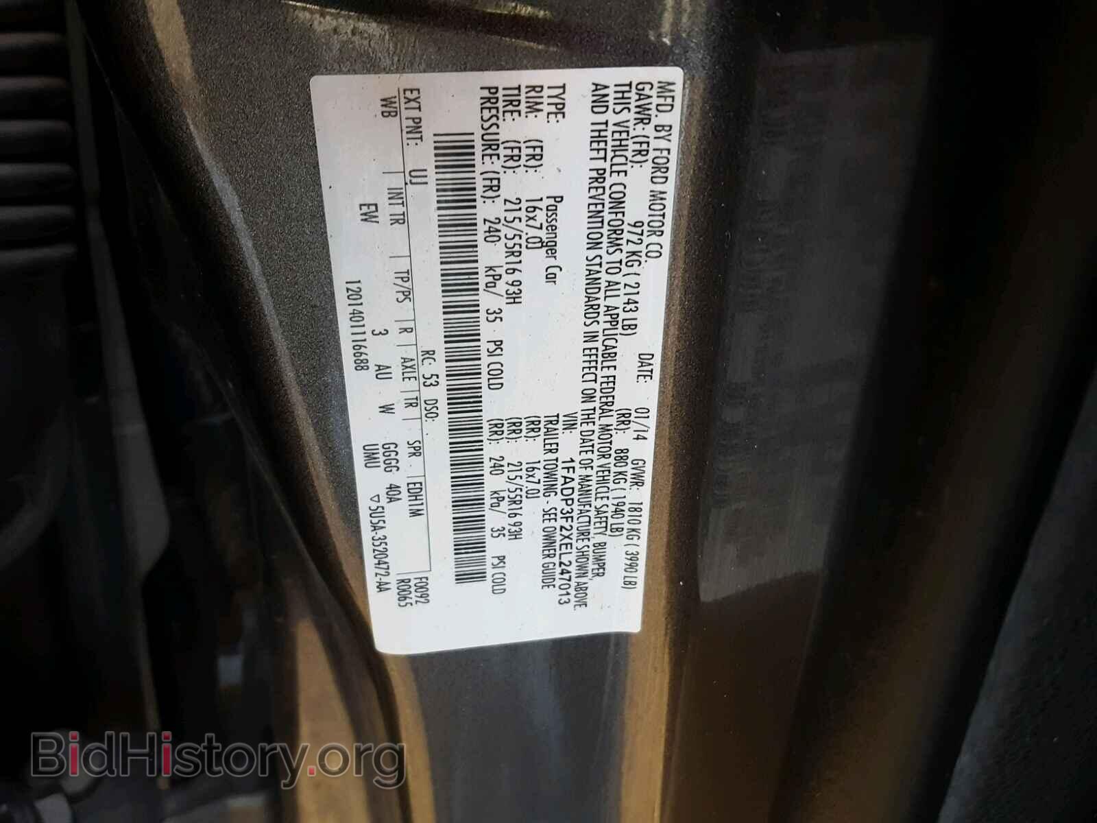 2014 FORD FOCUS - VIN: 1FADP3F2XEL247013 - Фото 10