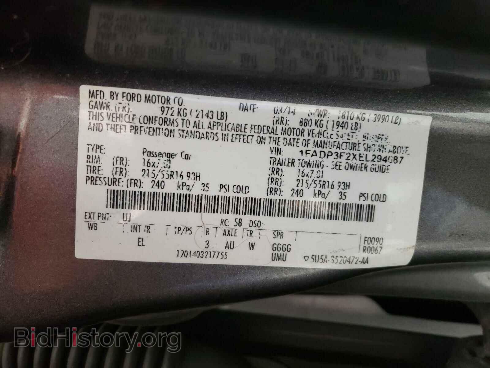 2014 FORD FOCUS - VIN: 1FADP3F2XEL294087 - Photo 10