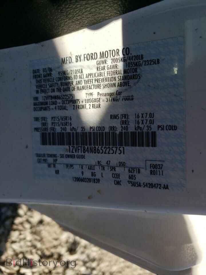 2006 FORD MUSTANG - VIN: 1ZVFT84N865225751 - Фото 10
