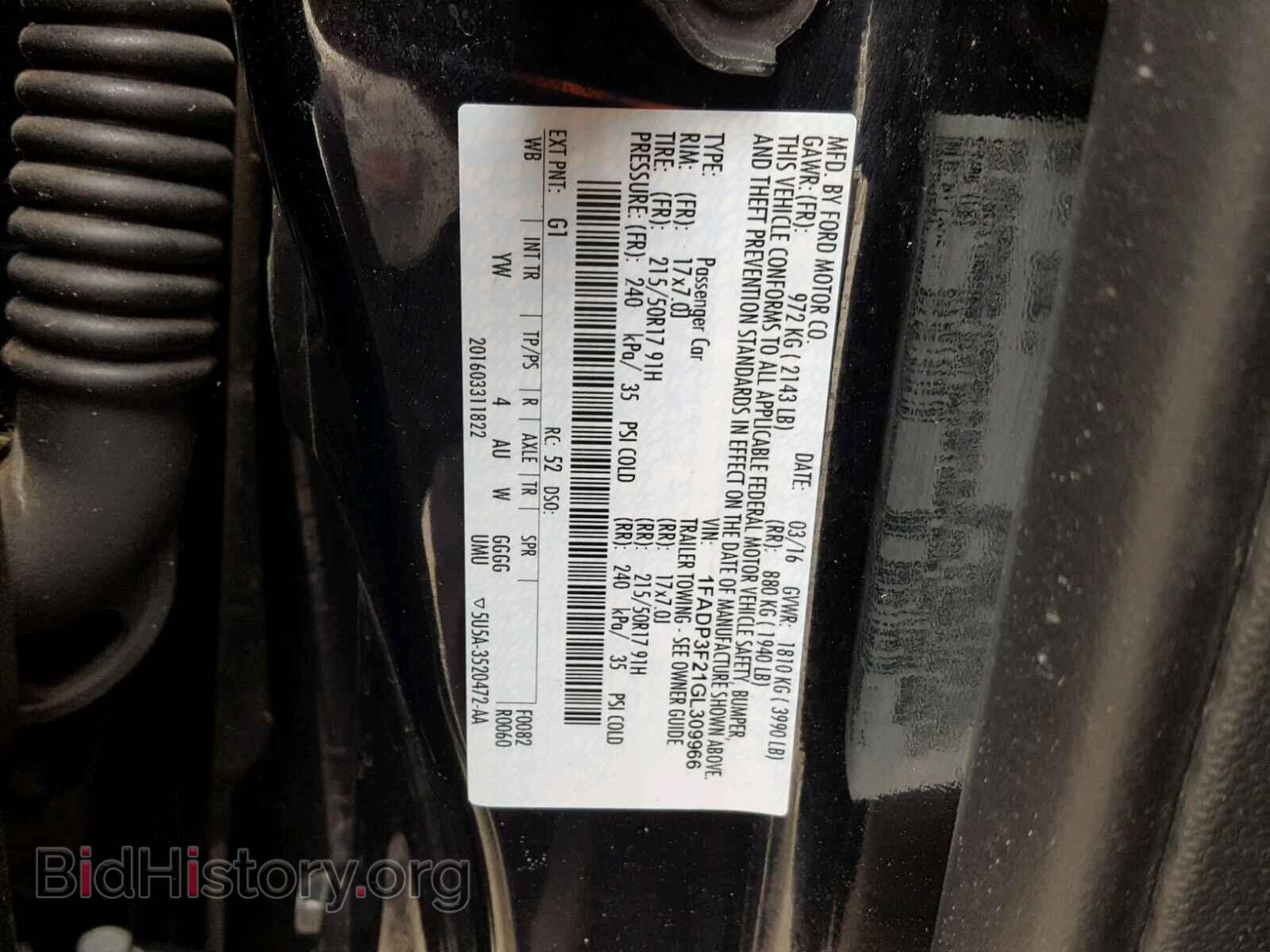 2016 FORD FOCUS SE - VIN: 1FADP3F21GL309966 - Фото 10
