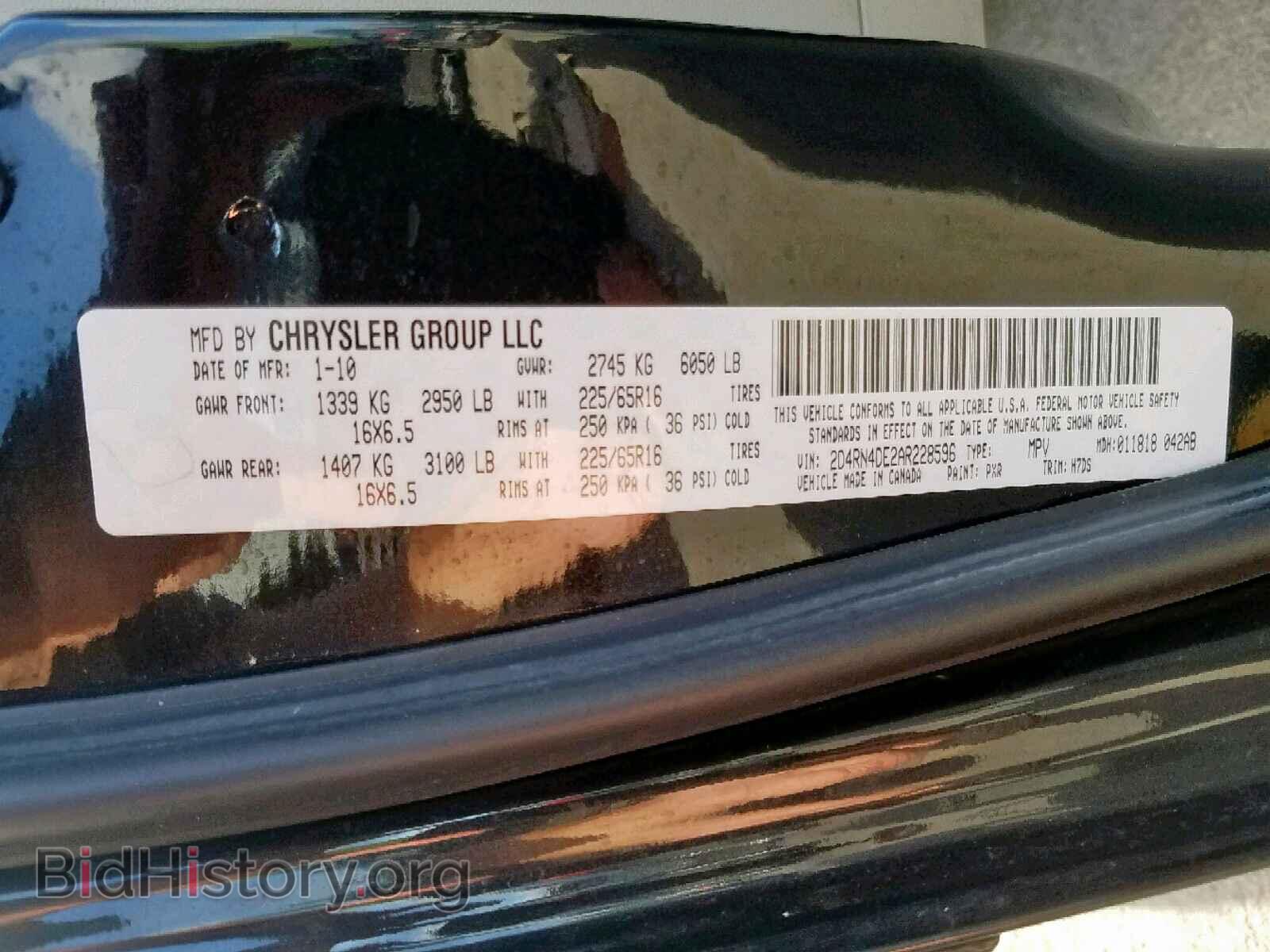 2010 DODGE GRAND CARA - VIN: 2D4RN4DE2AR228596 - Фото 10