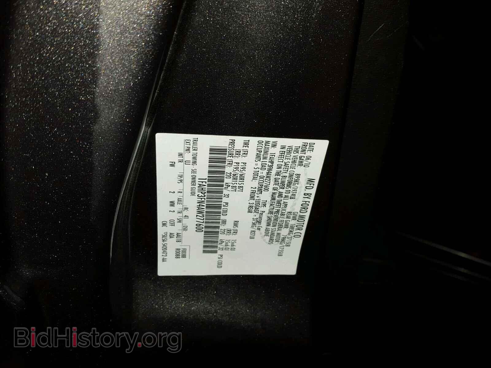 2010 FORD FOCUS - VIN: 1FAHP3FN4AW277600 - Фото 10