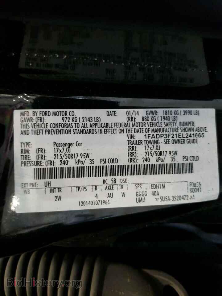 2014 FORD FOCUS - VIN: 1FADP3F21EL241665 - Фото 10