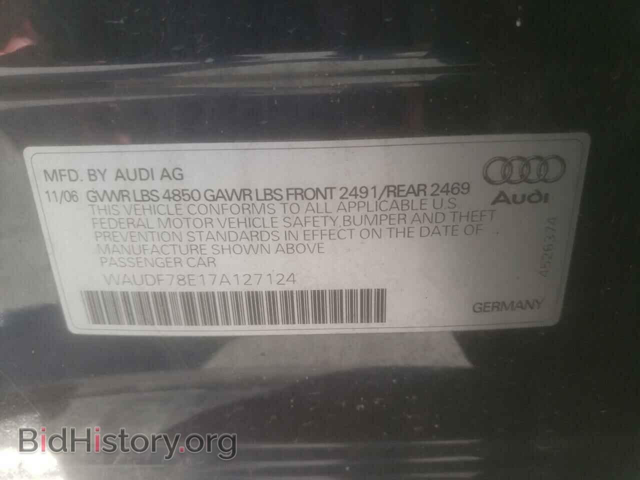 2007 AUDI A4 - VIN: WAUDF78E17A127124 - Фото 10
