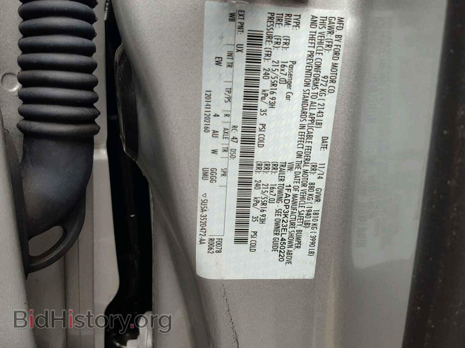 2014 FORD FOCUS - VIN: 1FADP3K23EL450220 - Photo 10
