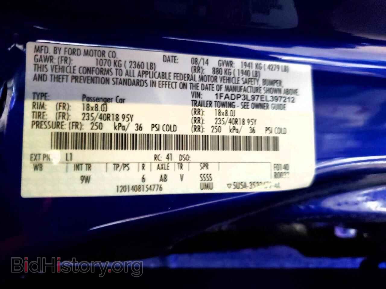 2014 FORD FOCUS - VIN: 1FADP3L97EL397212 - Фото 12