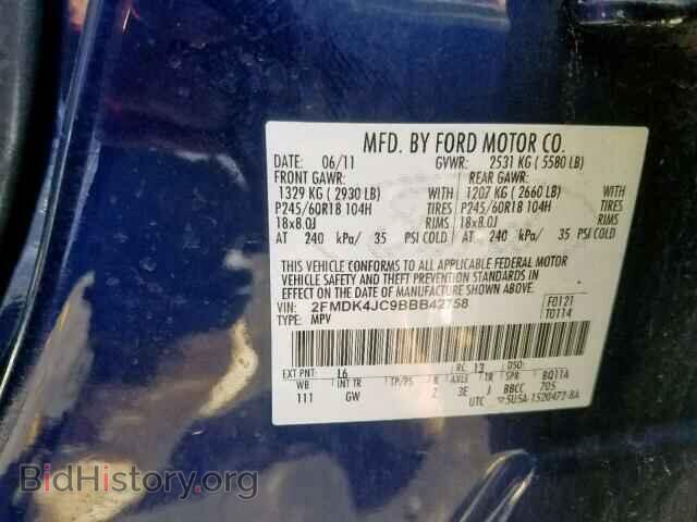 2011 FORD EDGE SEL - VIN: 2FMDK4JC9BBB42758 - Photo 10