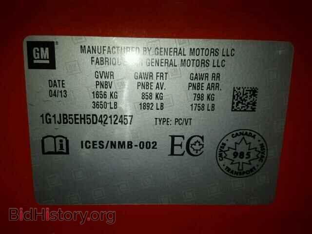 2013 CHEVROLET SONIC - VIN: 1G1JB5EH5D4212457 - Фото 10
