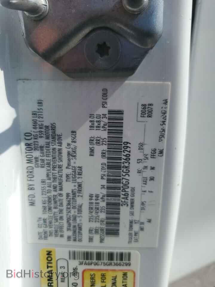 2016 FORD FUSION - VIN: 3FA6P0G75GR366299 - Photo 12