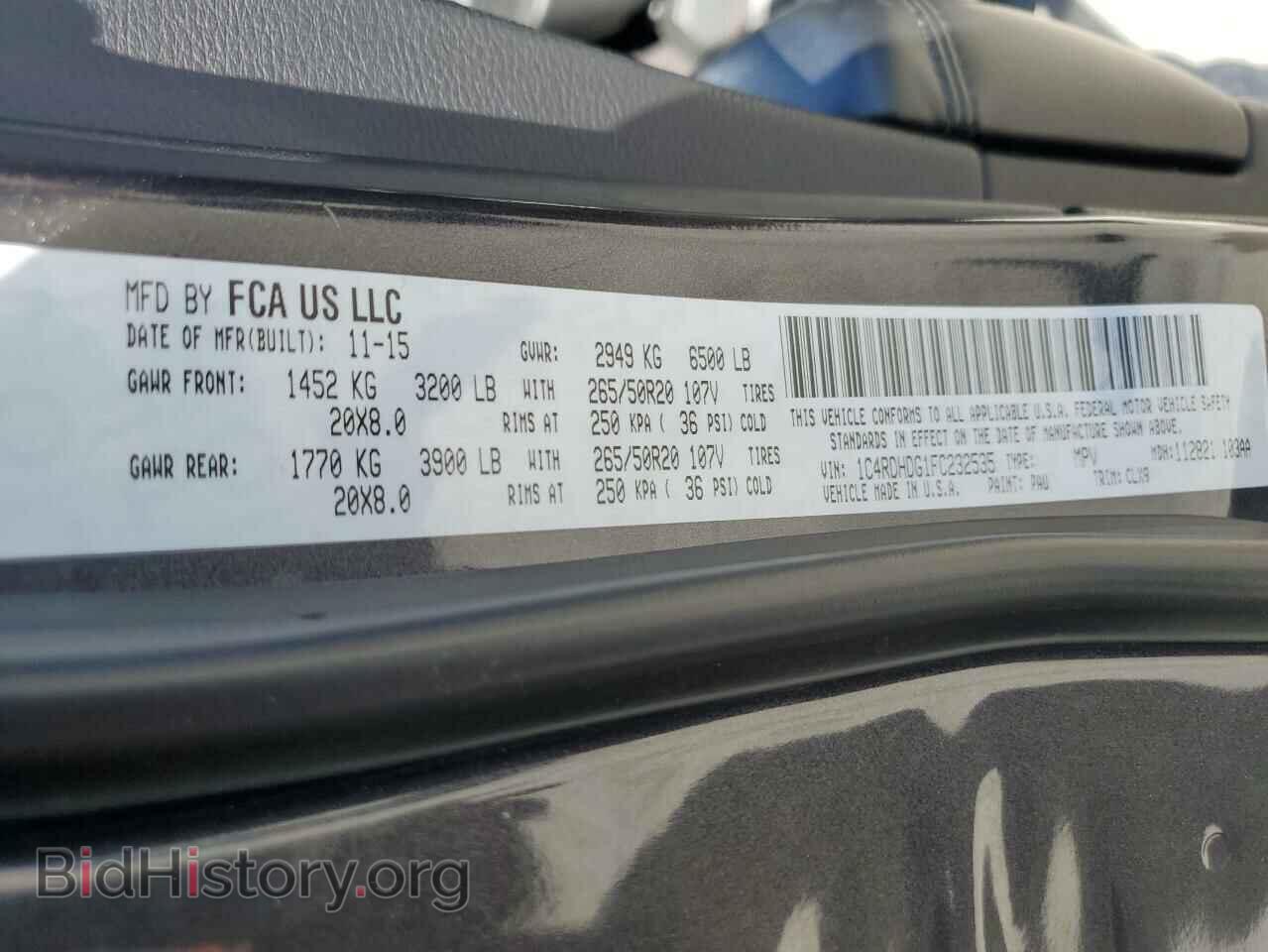 2015 DODGE DURANGO - VIN: 1C4RDHDG1FC232535 - Фото 14