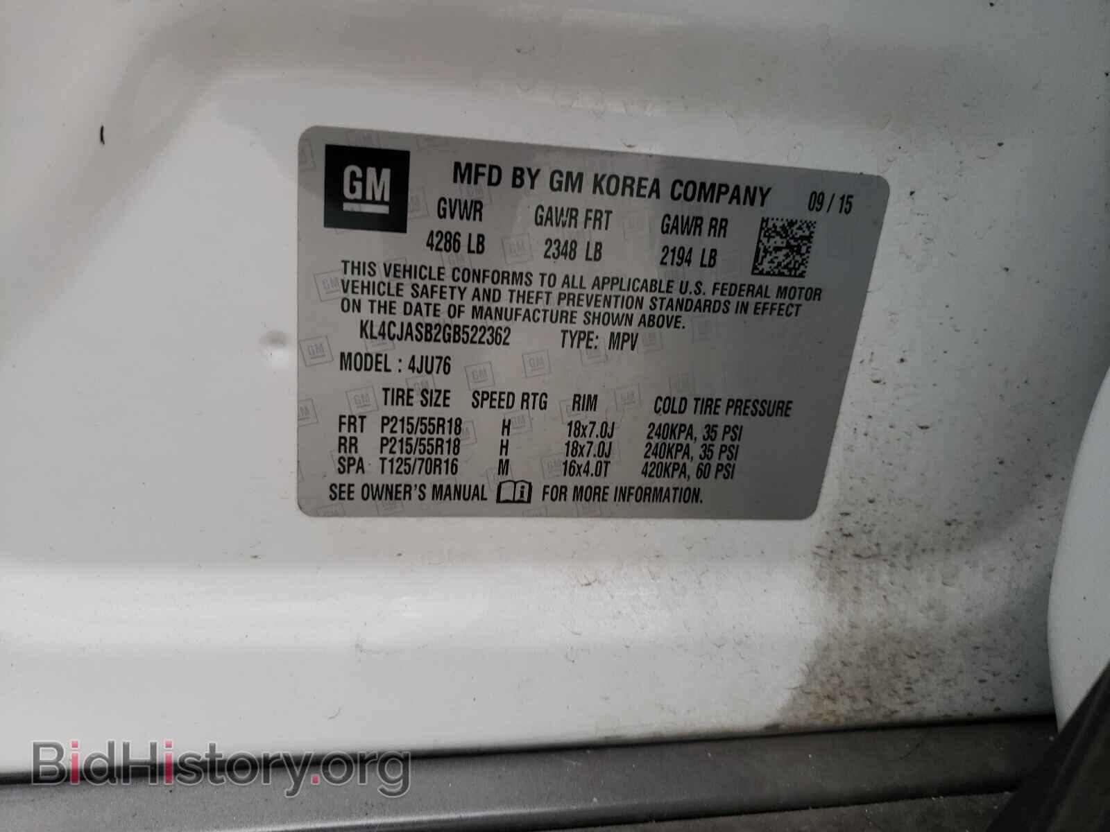 2016 BUICK ENCORE - VIN: KL4CJASB2GB522362 - Photo 10
