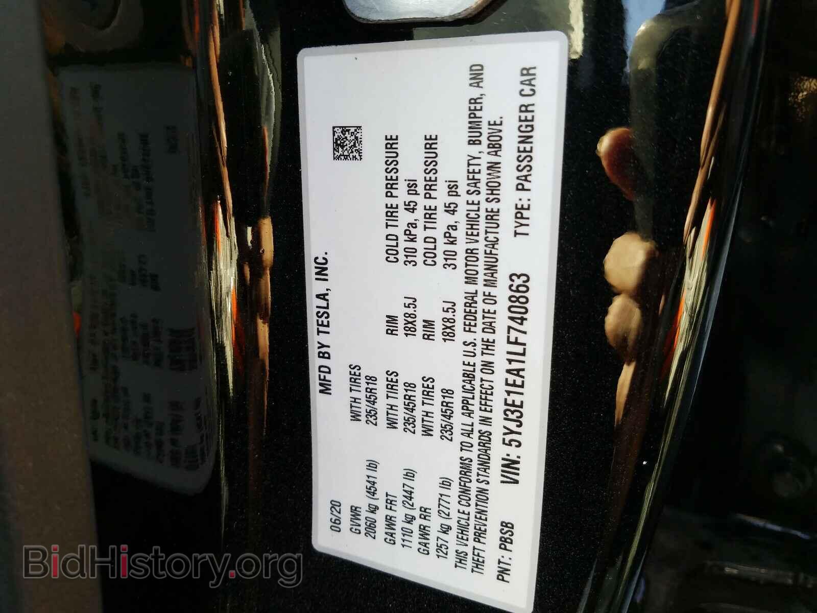 2020 TESLA MODEL 3 - VIN: 5YJ3E1EA1LF740863 - Photo 10