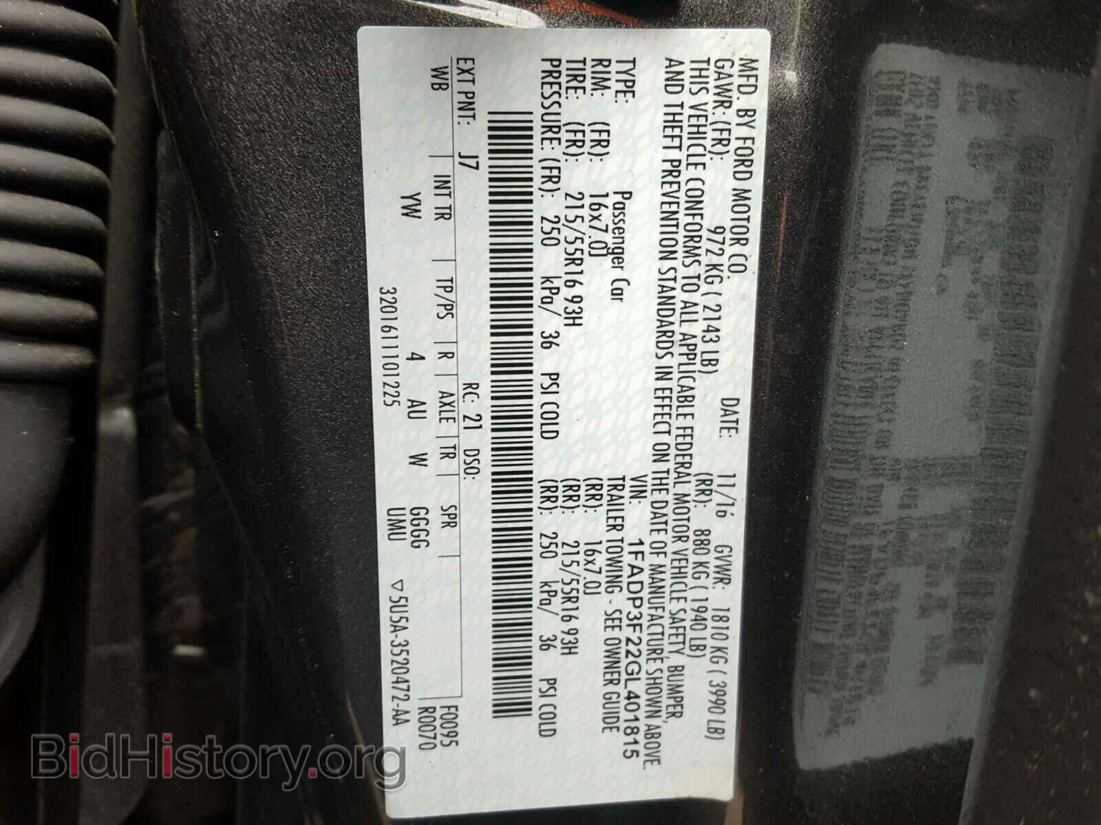 2016 FORD FOCUS - VIN: 1FADP3F22GL401815 - Photo 10
