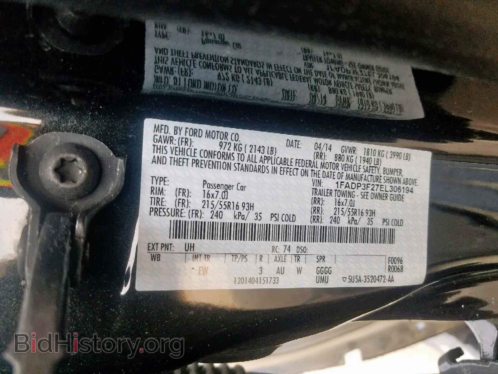 2014 FORD FOCUS SE - VIN: 1FADP3F27EL306194 - Фото 10