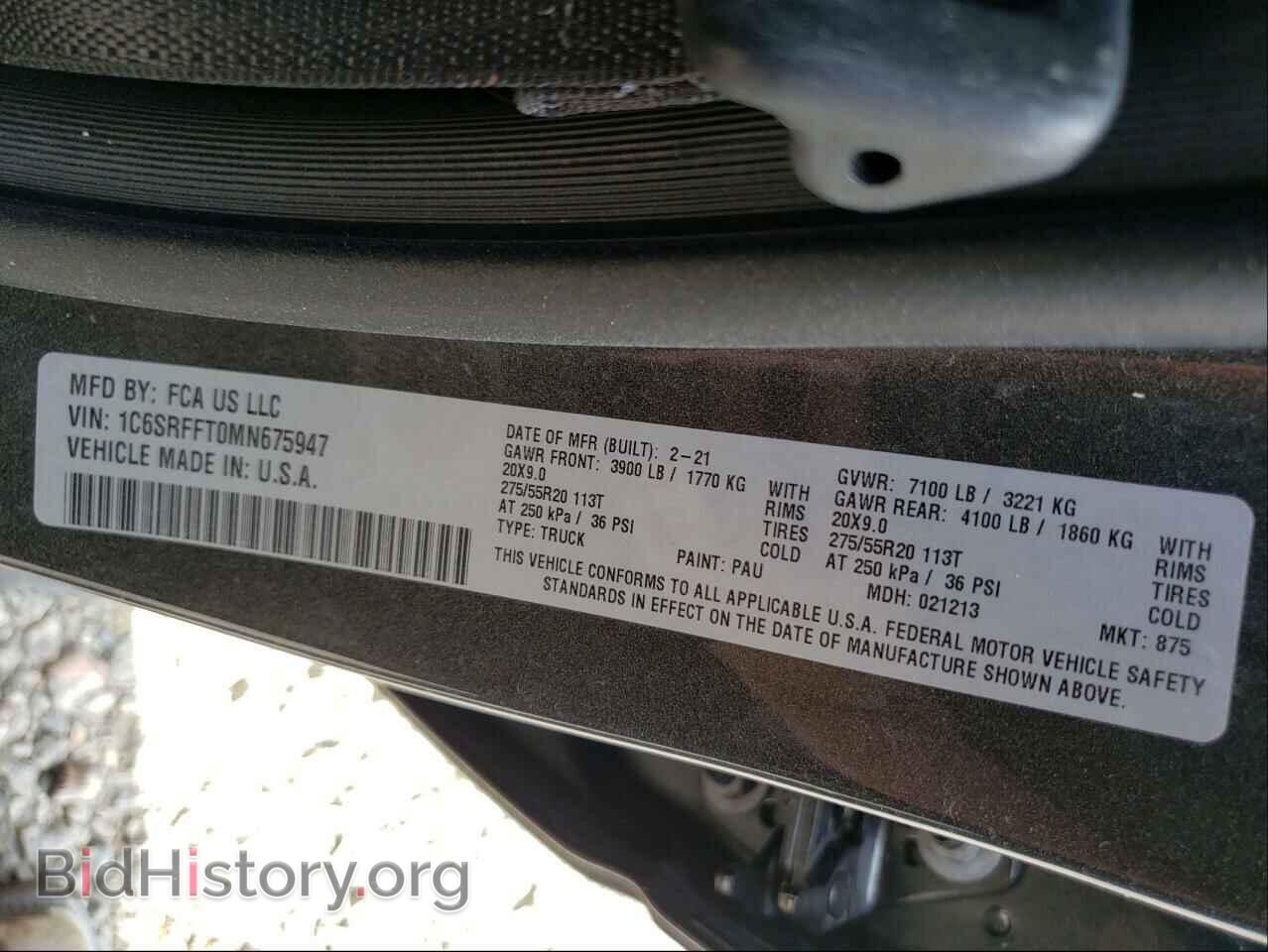 2021 RAM 1500 - VIN: 1C6SRFFT0MN675947 - Photo 10