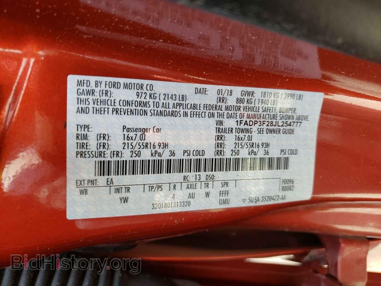 2018 FORD FOCUS - VIN: 1FADP3F28JL254777 - Фото 10