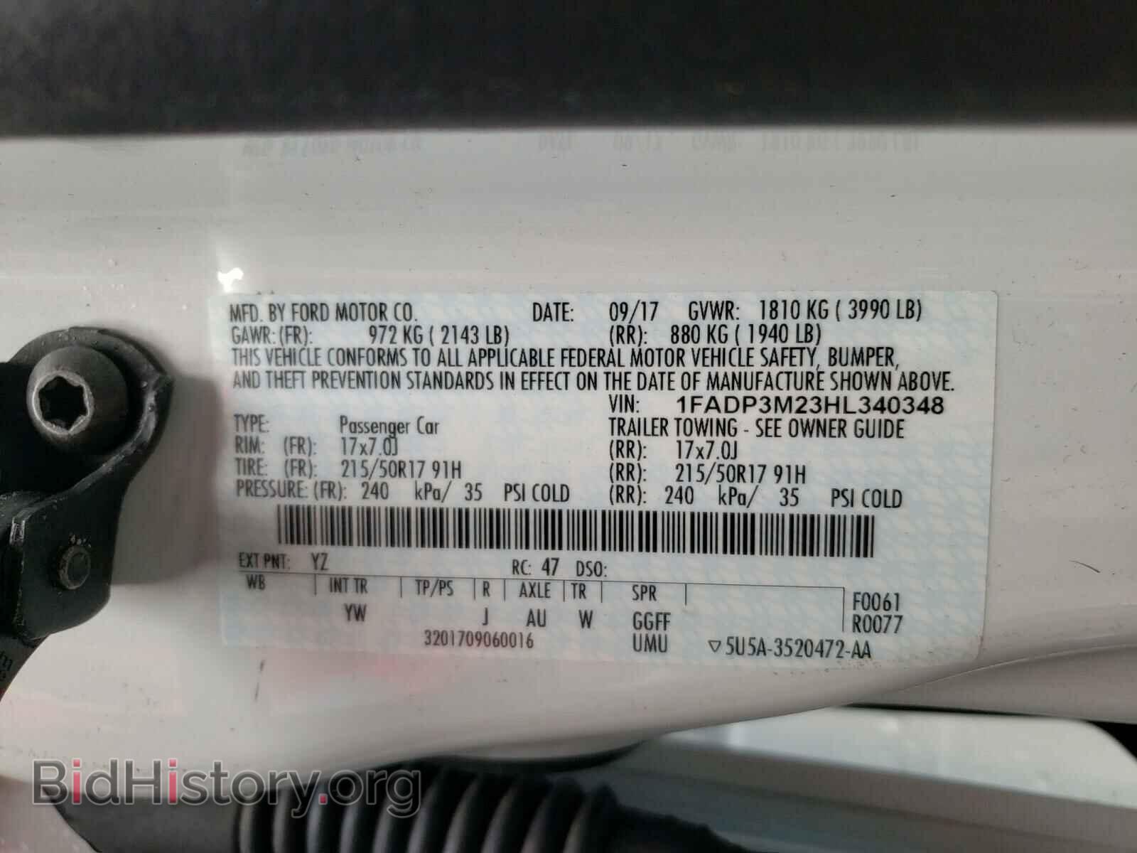 2017 FORD FOCUS - VIN: 1FADP3M23HL340348 - Фото 10