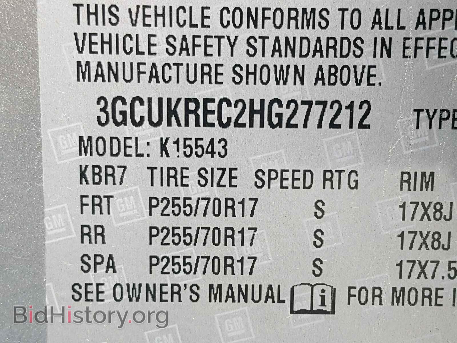 2017 CHEVROLET SILVERADO - VIN: 3GCUKREC2HG277212 - Фото 10