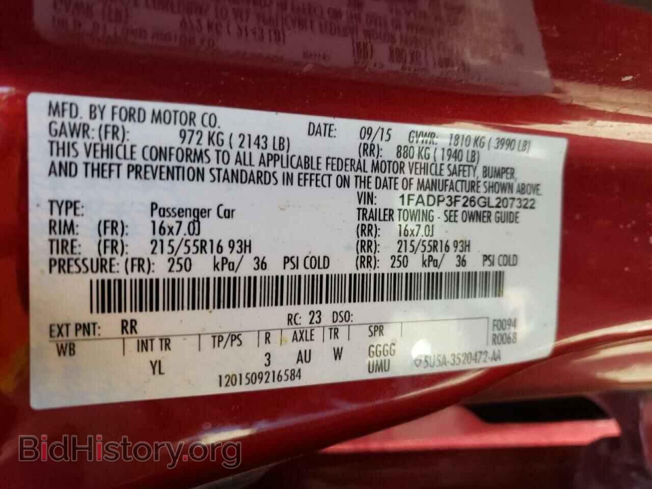 2016 FORD FOCUS - VIN: 1FADP3F26GL207322 - Фото 10