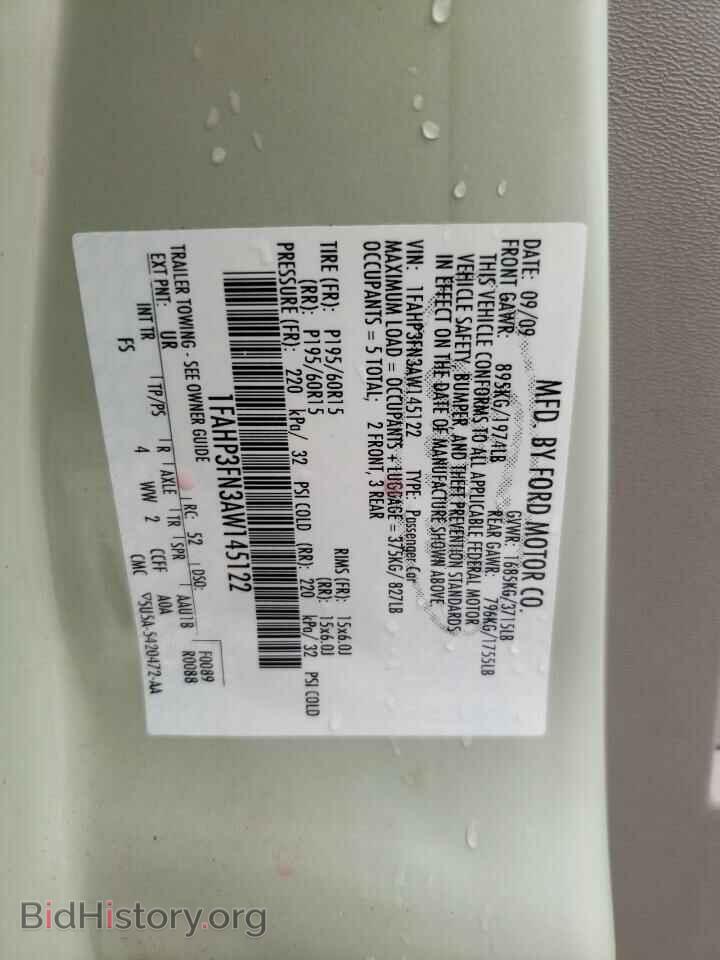 2010 FORD FOCUS - VIN: 1FAHP3FN3AW145122 - Фото 10