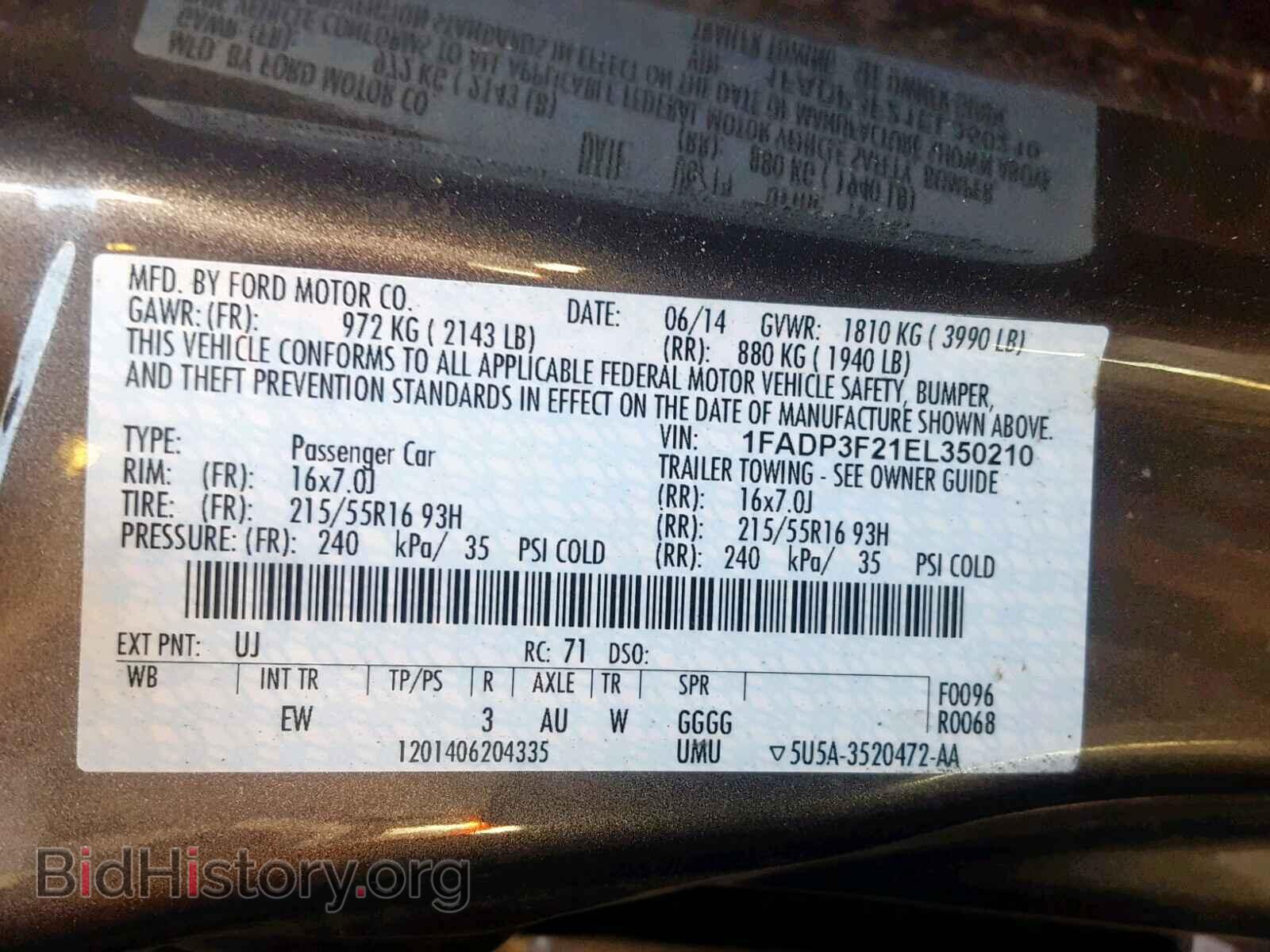 2014 FORD FOCUS SE - VIN: 1FADP3F21EL350210 - Фото 10