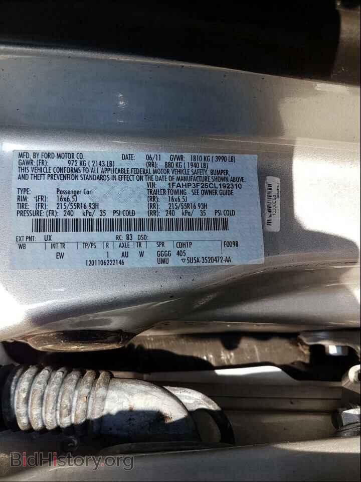 2012 FORD FOCUS - VIN: 1FAHP3F25CL192310 - Фото 10